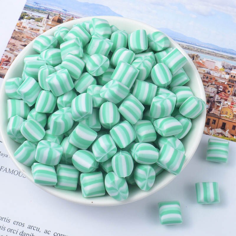 8 stuks kawaii platte achterkant polymeer klei snoep suiker snoep diy hars cabochons knutselen telefoon decoratie scrapbooking diy accessoires: Groen 8 stuks