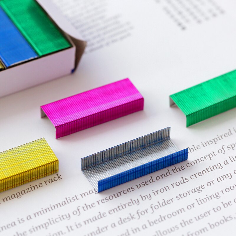 800pcs/1box Colored Staples Stainless Steel No.24 Staples Office Binding Supplies School Stationery 24/6 Cucitrice