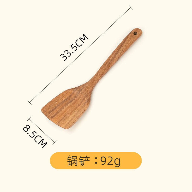 Teak Spoon Set Acacia Wood Long Handle Cooking Utensils Non-stick Pan Special Wooden Cooking Spatula: NO. 2