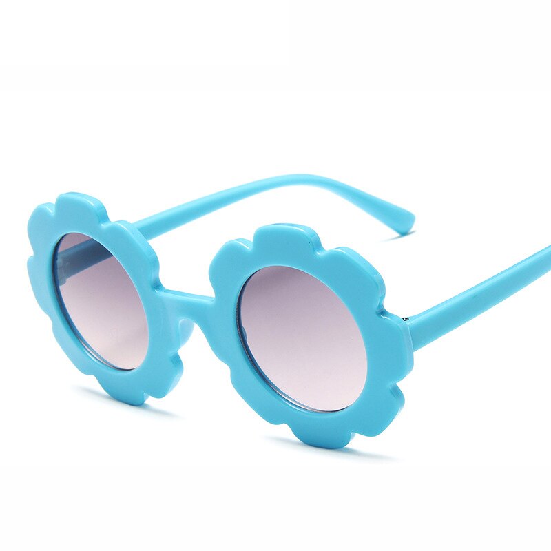 WarBlade Neue freundlicher Sonnenbrille freundlicher Runde Blume sonnenbrille Mädchen Jungen Baby Sport Schattierungen Brille UV400 Brillen Oculos De Sol: C5 Blau grau