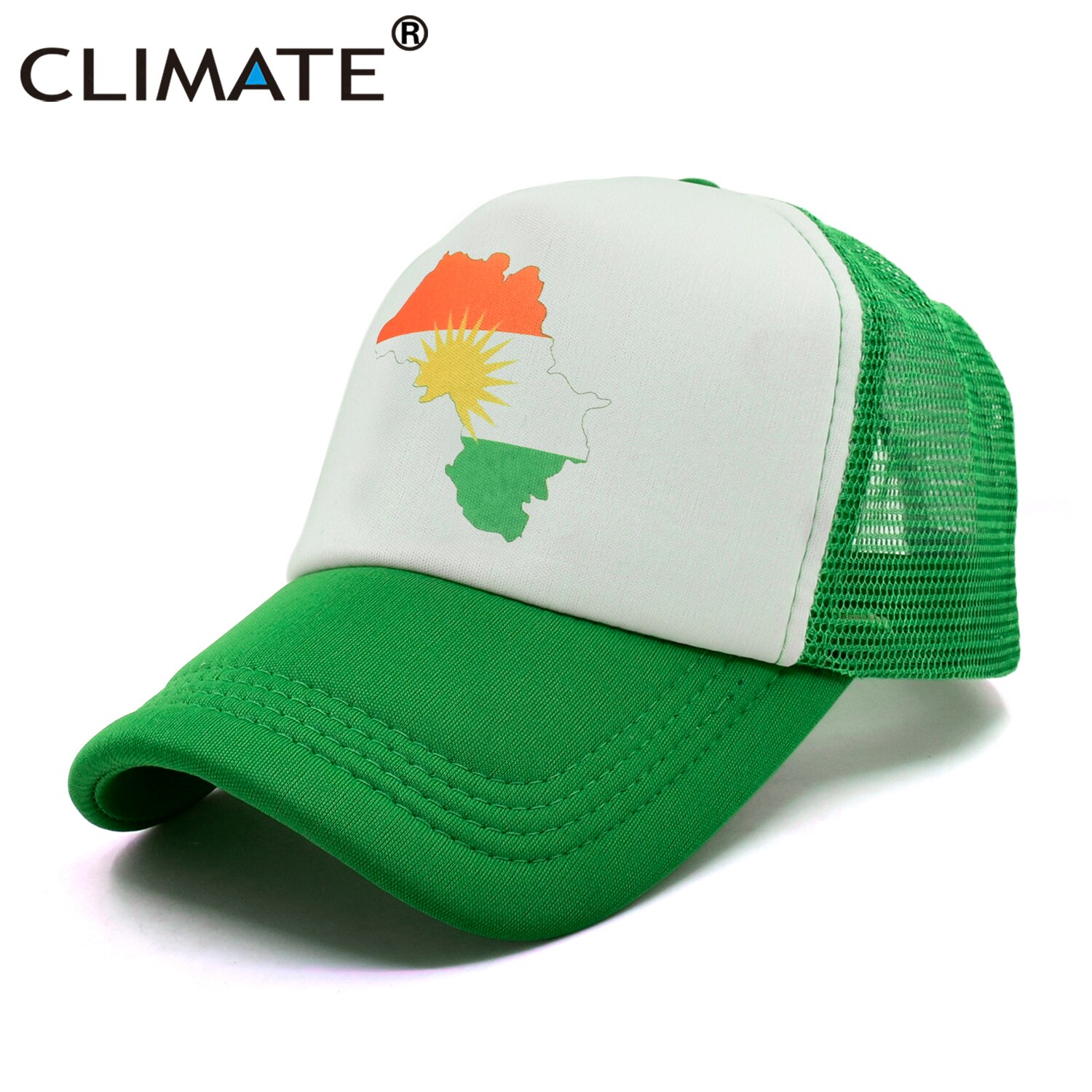 Clima Kurd Kurdistan Cap Kurds kurdistan Flag Map Trucker Cap verde all&#39;aperto Sport cappello Cap Cool Summer Mesh Cap uomo donna bambino