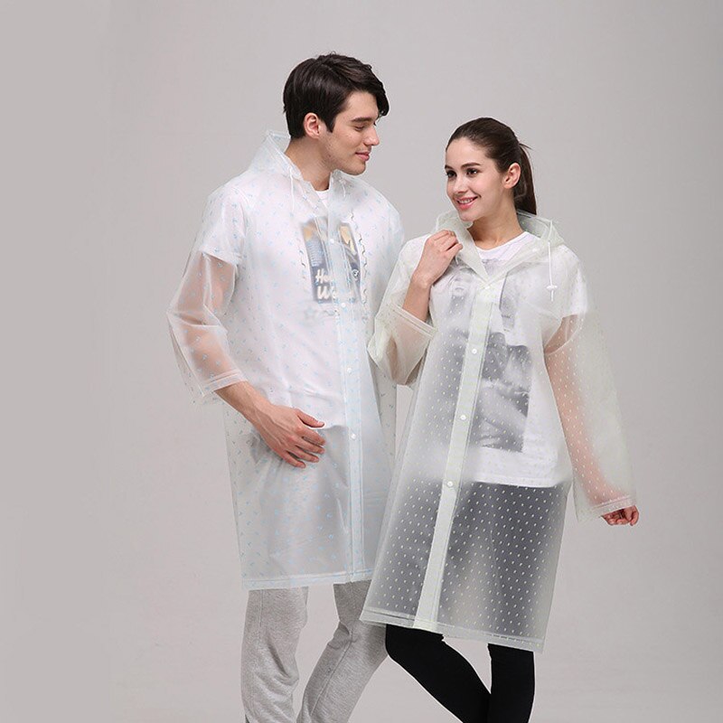 EVA – veste Poncho à capuche pour homme et femme, imperméable, Long, translucide, à la , pour l'extérieur