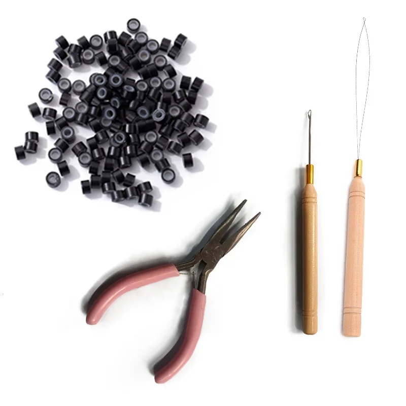 Silicone Clip Extension Hair Tool Kit Hair Extension Installation Tools Hair Weave Set Hair Extension Tool Kit Hair Weave Instal: PURPLE