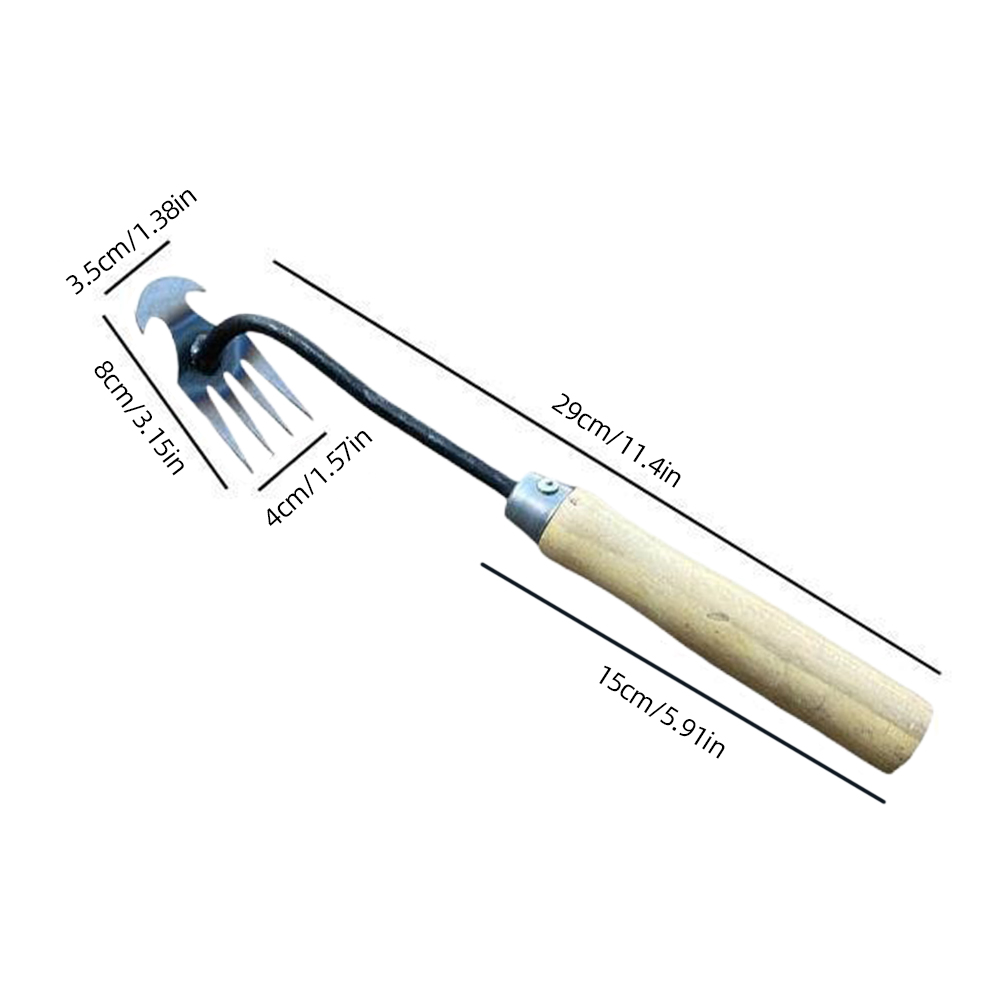 Metal Weeding Hoe Rake, Weeders De Jardim De Aço Inoxidável, Grass Rooting Solto Solo, Remoção manual de ervas daninhas, Extrator, Ferramentas De Jardinagem: MULTI