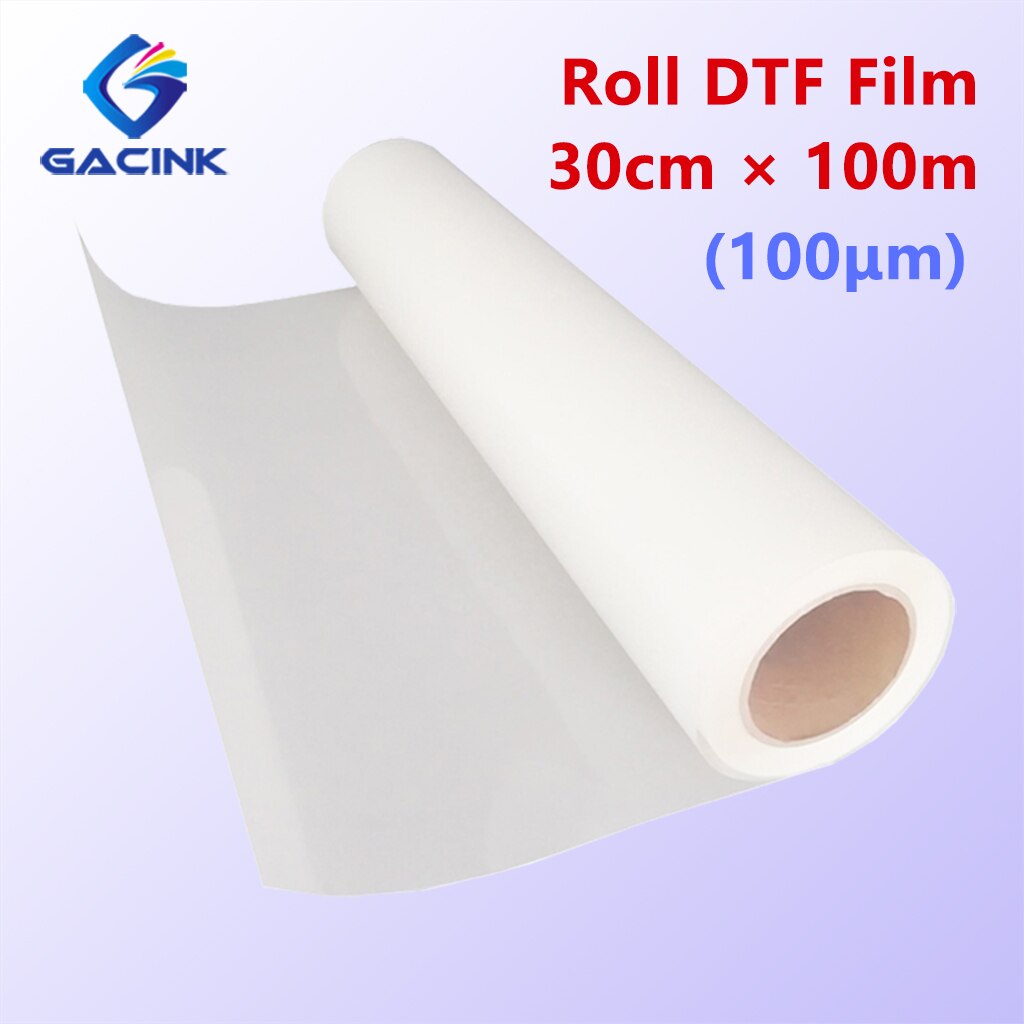 DTF Film Roll 30cm*100m DTF 100μm Direct Transfer Film Ink For Epson 1340 L1390 L1800 R1800 R3880 R2000 R3000 PET Film Transfer