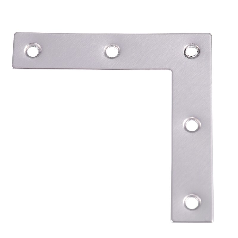 12pcs Angle Plate Corner Brace Flat L Shape Repair Bracket 80x80mm Silver