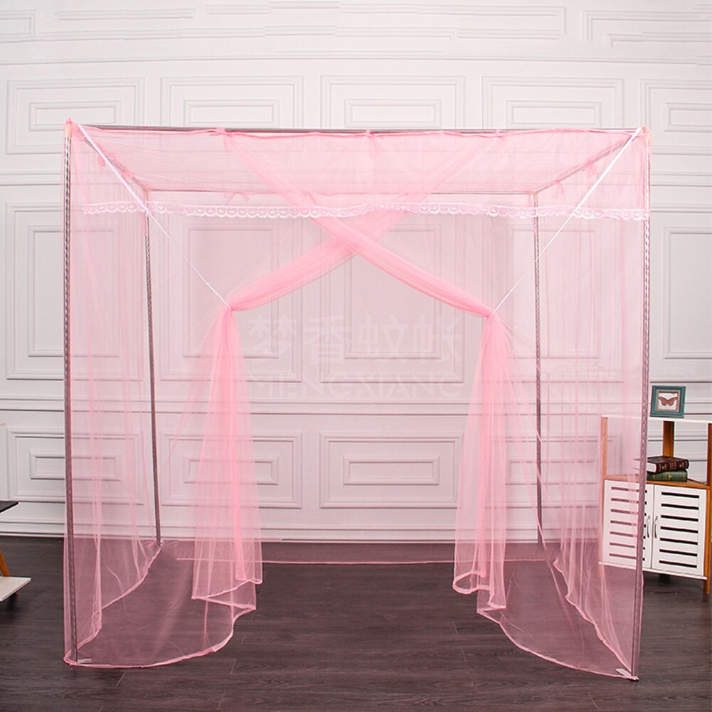 Canopy Decoration Polyester Anti Insect Bed Mosquito Net Double Home Square Top Mesh Opening Dormitory Summer Solid