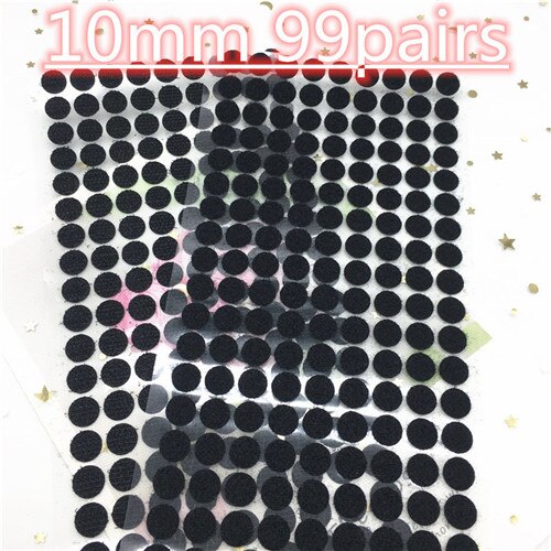30mm 10mm colorido redondo adesivo auto adesivo prendedor fita ganchos e laços forte cola fita diy dot adesivo disco de náilon: 10mm black 99pair