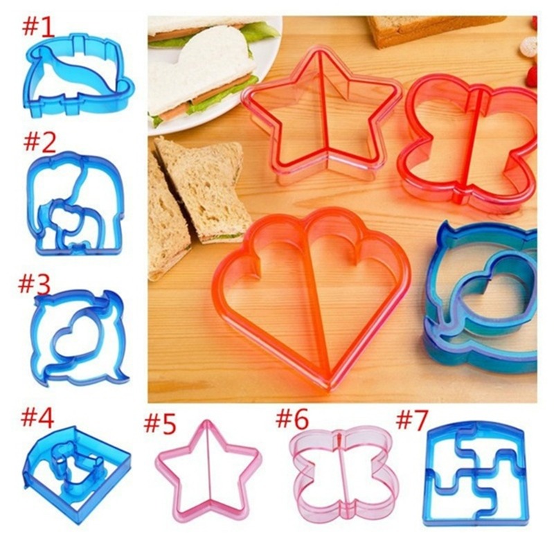 Coupe-sandwich pour enfants, moule JxMold, document aléatoire, forme mignonne, parfait pour les boîtes à lunch Bento, accessoires, 1 pièce, 7 pièces