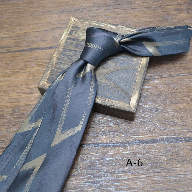 Nueva corbata clásica de poliéster de 8cm para hombre, corbata Retro de negocios con flores Jacquard, patrón de pescado, corbata marrón y negra, accesorios para de boda: Gris