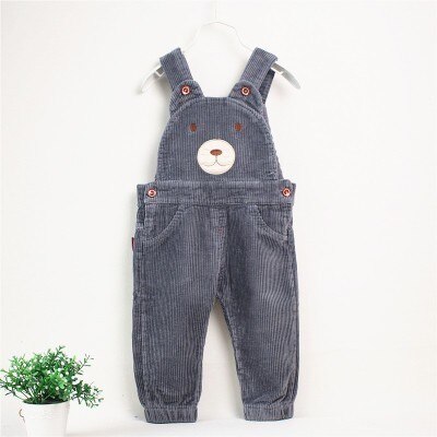 Unisex nyfödd baby overall manchester söt tecknad björn höst vinter jumpsuit för flickor pojkar godis färger barn rompers: Grå / 12m