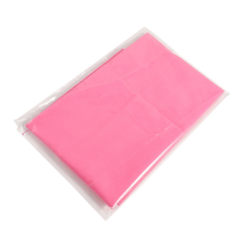 Sports mikrofiber hurtigtørrende lomme håndklæde bærbart ultralet absorberende stort håndklæde til swimmingpool svømme gym fitness yoga strand: Rosenrød