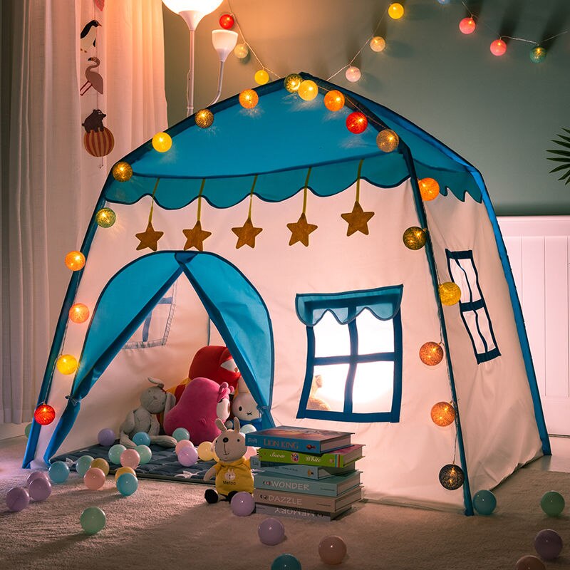 1.3M Portable Kids Tent Princess Castle Hang Pop up Children Teepee Tent Play Tent Birthday Christmas