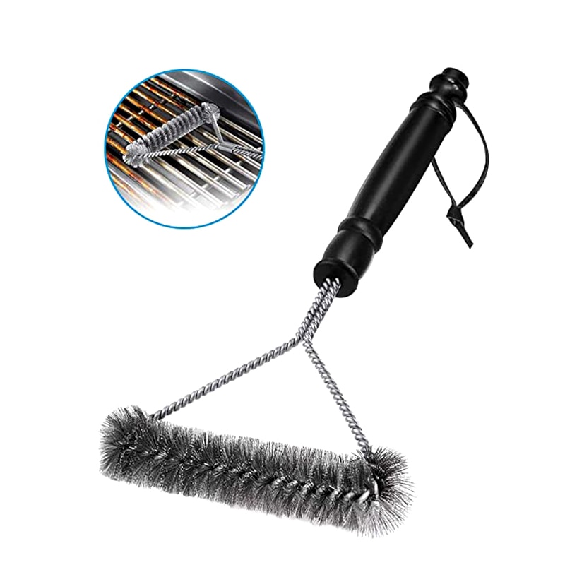 BBQ Grill Barbecue Kit Cleaning Brush Stainless Steel Wire Bristles Kitchen BBQ Cleaning Brush Tools