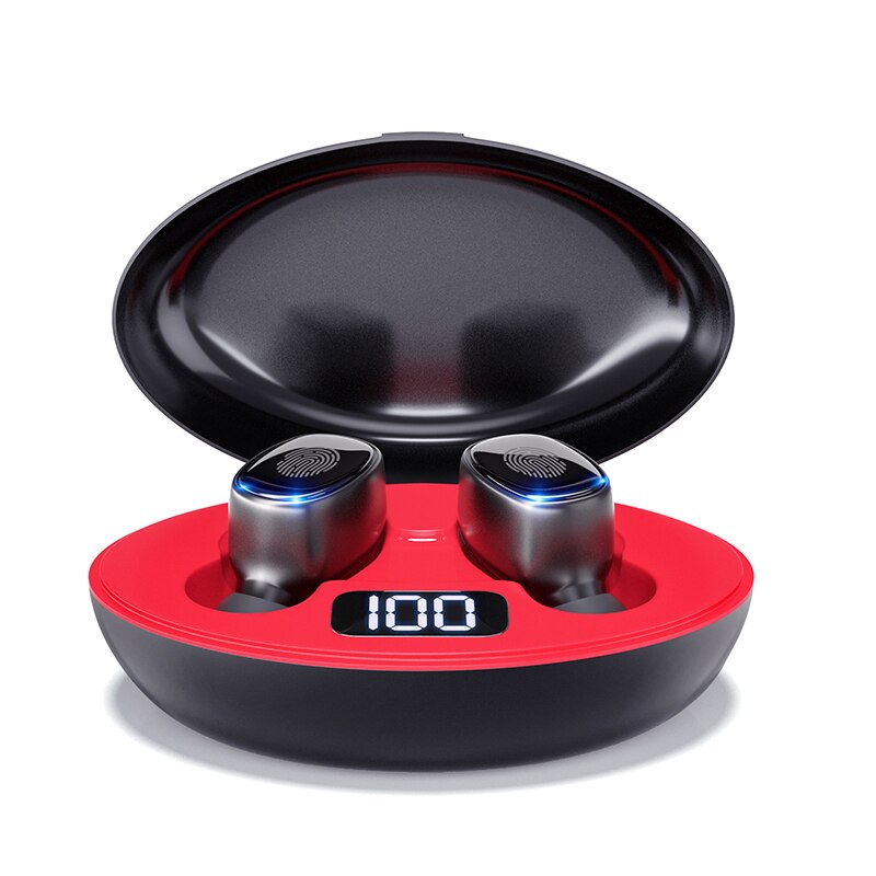 Bluetooth Earphone Auriculares Earbuds In Ear Phones Buds Tws Cuffie Fone Ecouteur Hifi With Microphone Wireless Earphones: Black red A