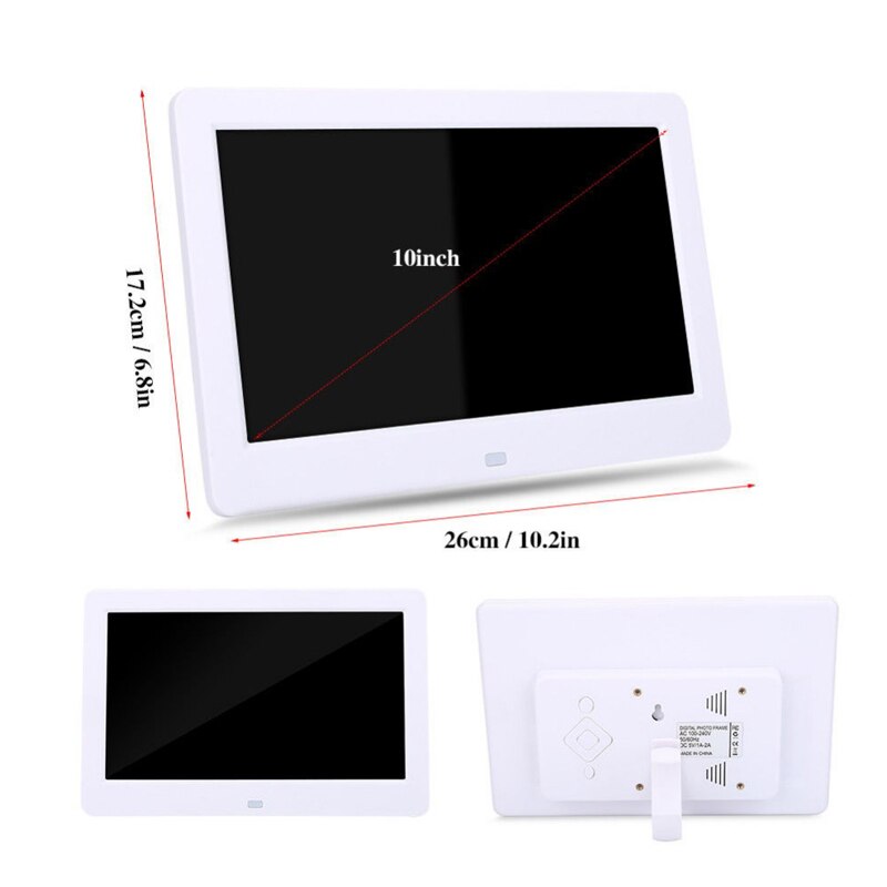 Digital Photo Frame 10.1" HD TFT-LCD 1024*600 Digital Photo Frame Alarm Clock MP3 MP4 Movie Player