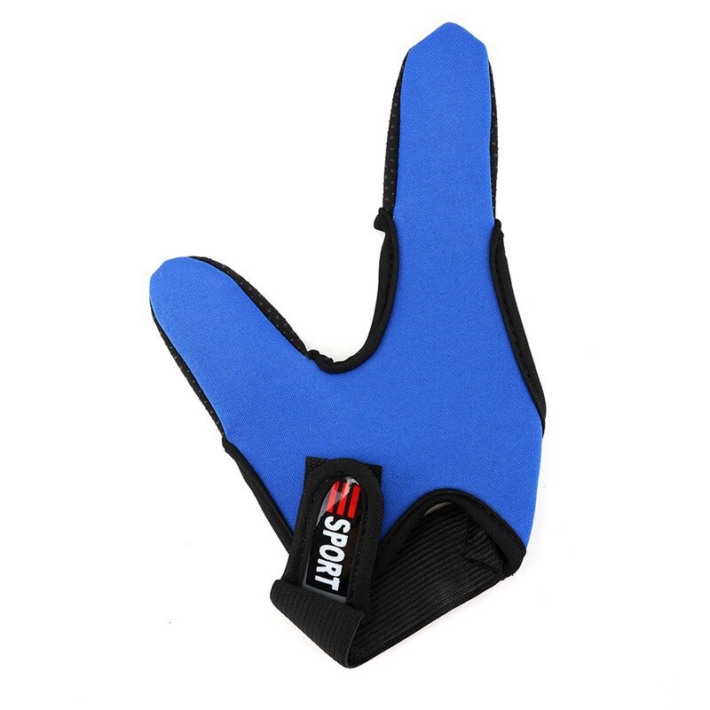 1Pcs 2 Vingers Vissen Handschoenen Outdoor Ademend Anti-Slip Duim Wijsvinger Handschoenen Vissen Finger Protector Tool Accessoires: Blauw
