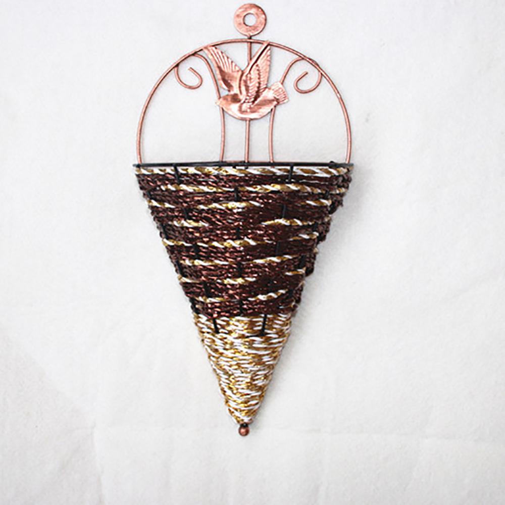 Cesta de flores de ratán para colgar en la pared, maceta colgante de ratán, decoración de canasta de flores, Color aleatorio: K185353-BN1