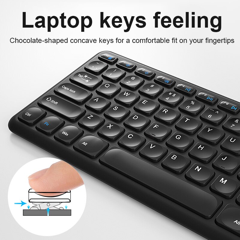 EAOR 96-key Slim Wireless Keyboard 2.4G Silent Keyboard Mouse Combo Cute Wireless Office Keyboard Mouse Kit for Laptop Desktop