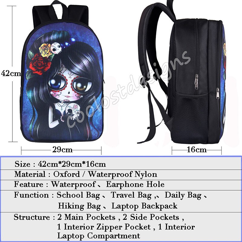 Mochila para chicas adolescentes de Punisher, morral escolar con estampado de Calavera, morral informal para hombre