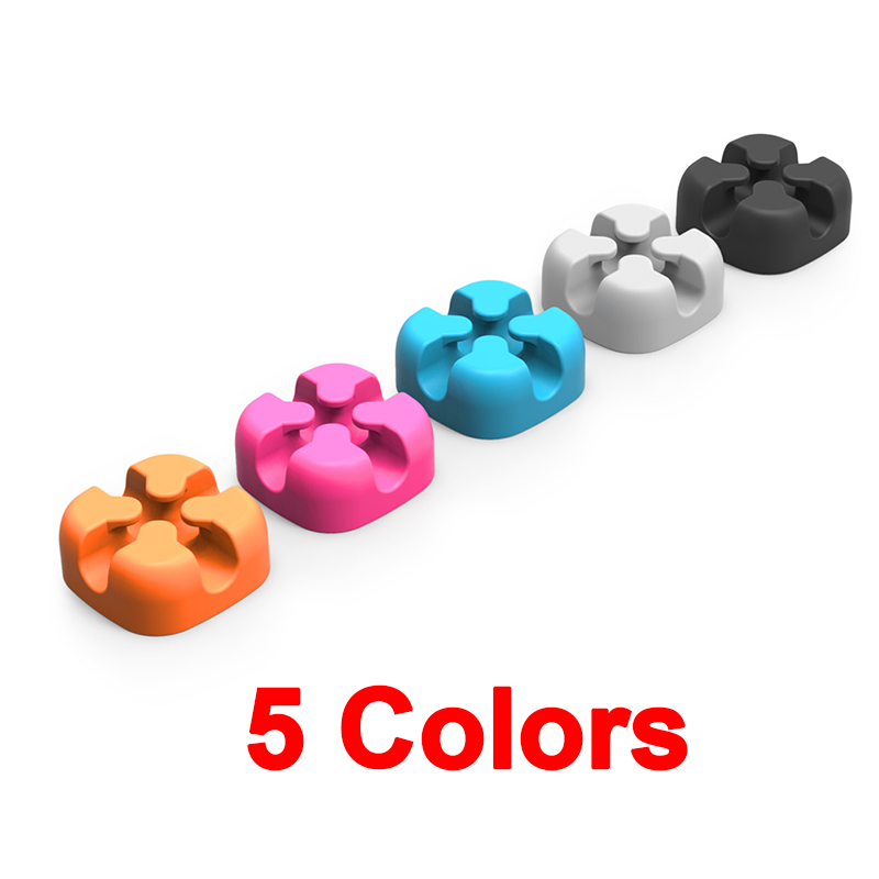 ORICO Cable Organizer Colorful Stand Protector Cord Storage Silicone Cable Organizer Desktop Organizer Cable Management Tape: Red