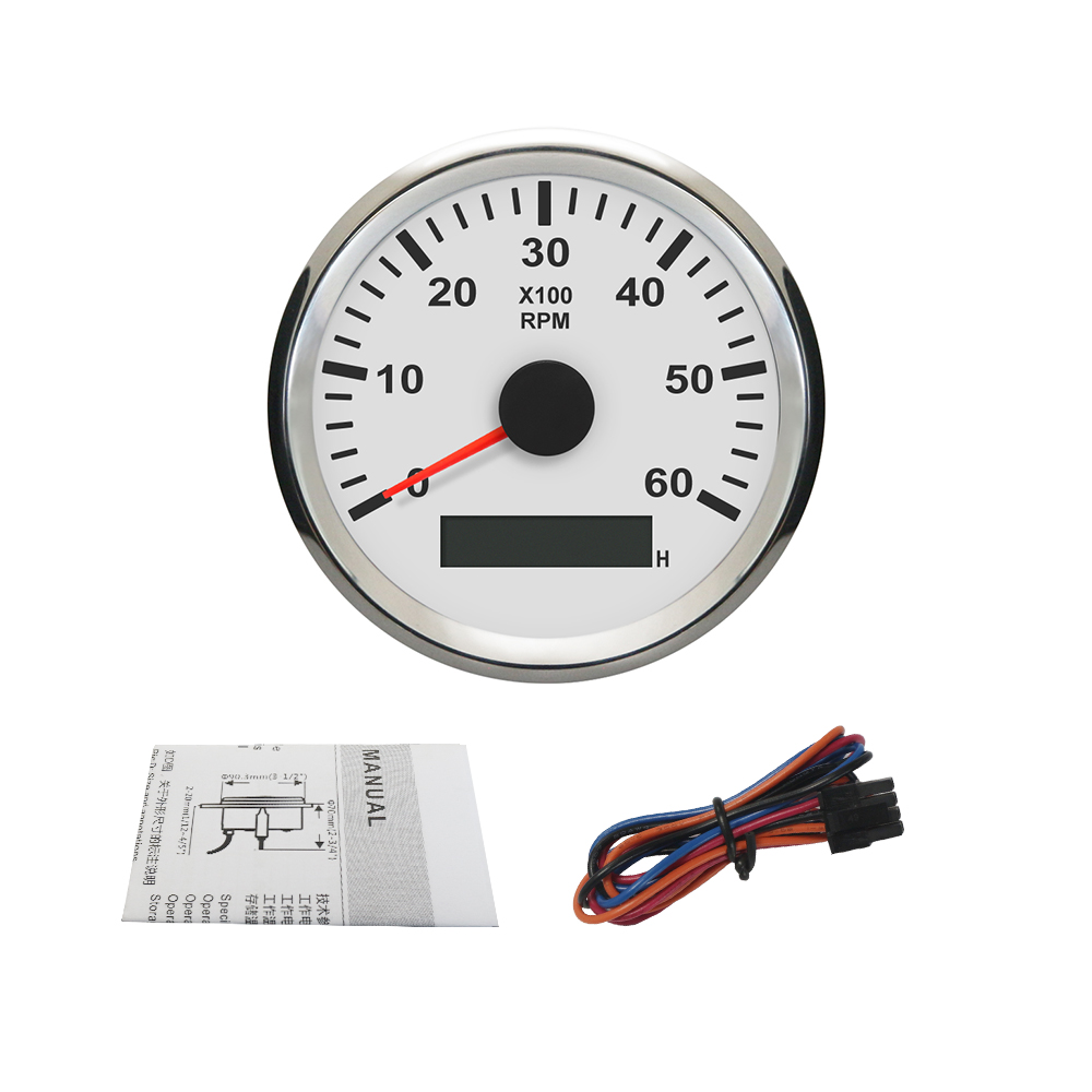Universal 85 Tachoeter 3000 RP 4000 RP 6000 RP 7000 RP 8000 RP Tacho Gauge REV Counter With Hour Eter Gasoline Diesel Engine 12V 24V Red Backlight Everyone Is Welcoe To Coe