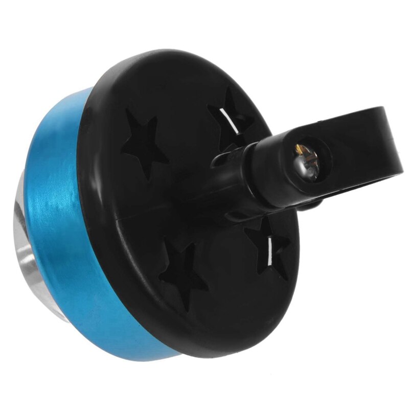1Pcs Bicycle Bike Bell Compass Style for Dia 22Mm Handlebar & 5Pcs Around Tire Dust Caps Aluminum Alloy Light Blue