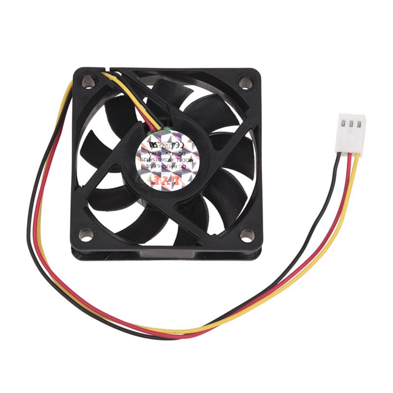 DC 12V 0.2A Zwart Plastic 3 Pin Connector PC Computer Case Cooling Fan 60x60mm