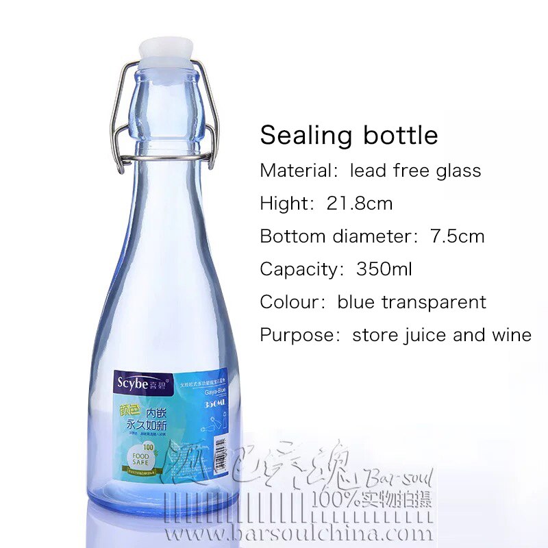 Bar soul juice flaska livsmedelsklassad plast hermetiskt förseglat material bartenderverktyg barverktyg: 350ml blå