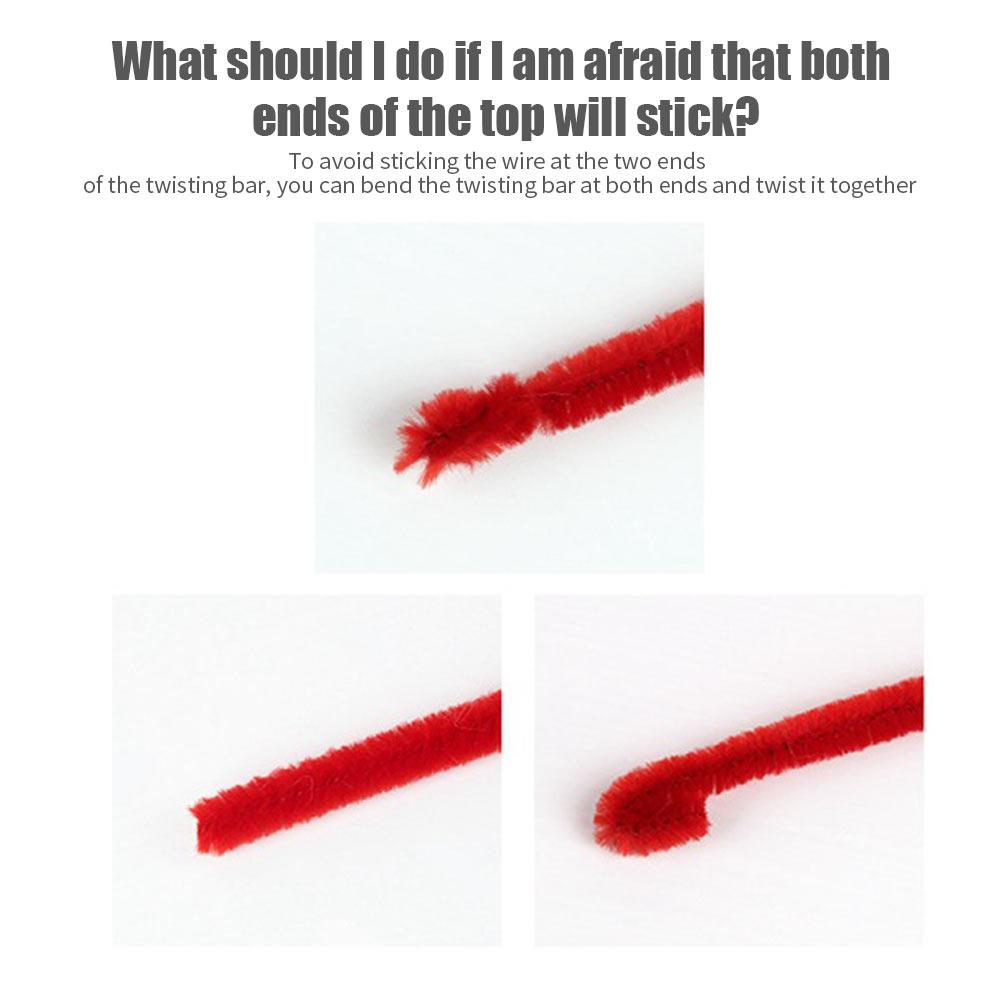 Diy DIY Mixed Color Velvet Twisted Rod 100pcs Home Craft Children Student Handcraft DIY Decoration Assorted Colors