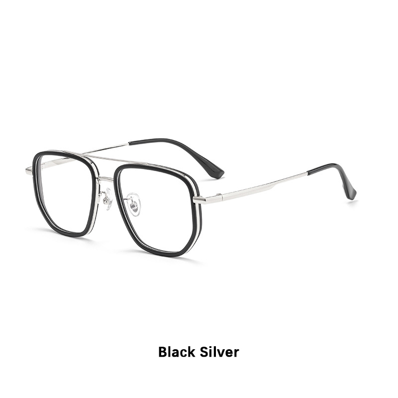 Stora titanbågar herr retro fyrkantiga närsynthet optiska receptbelagda  tr90 glasögon kvinnor manliga ultralätta glasögon: Grön / +50