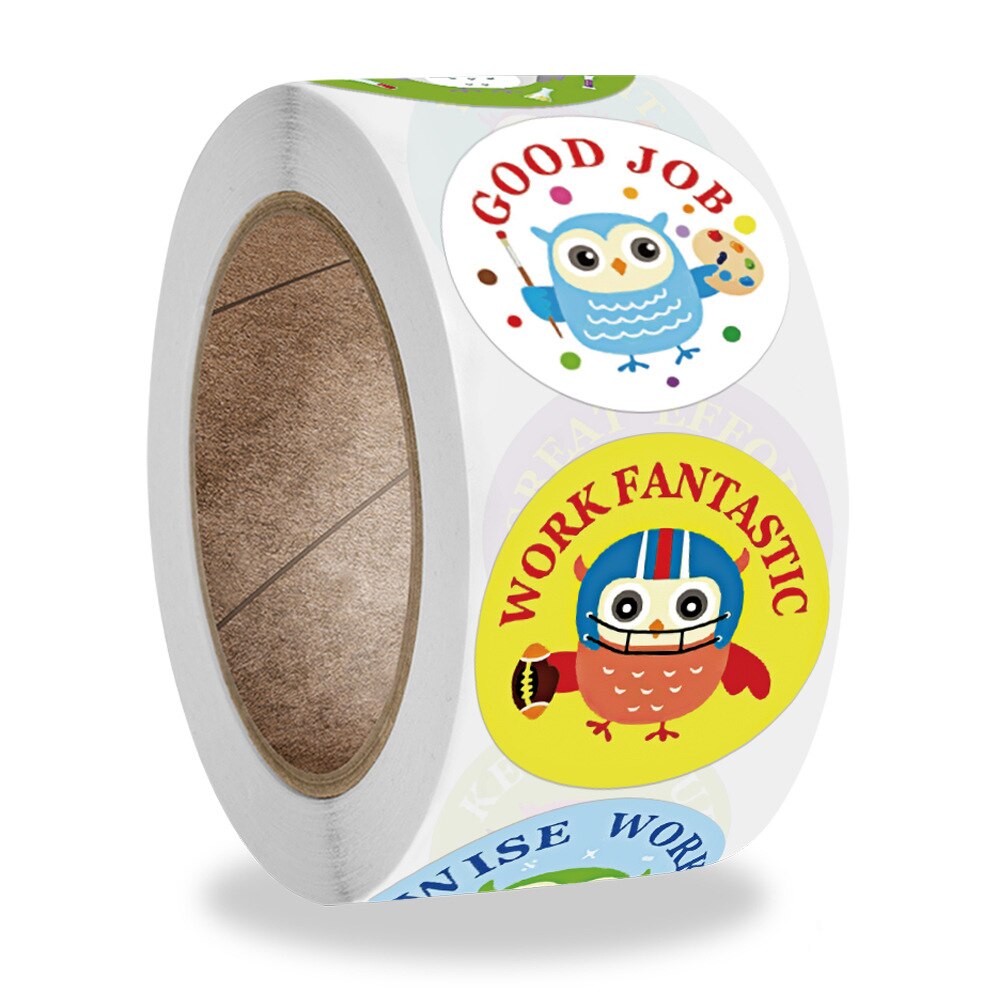 100-500pcs adesivi per bambini insegnante adesivi premio Design animale per gioco scolastico adesivo per allenamento per bambini premio regalo di elogi: QY801-100pcs