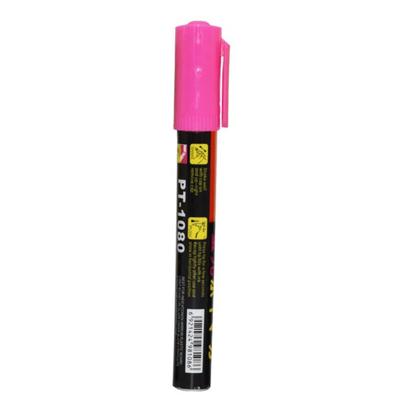 1 st led-överstrykningspennor penna drottning bee markörpenna 138 mm 8 färger valfri avfasning spets pensel biodlingsverktyg: Rosa