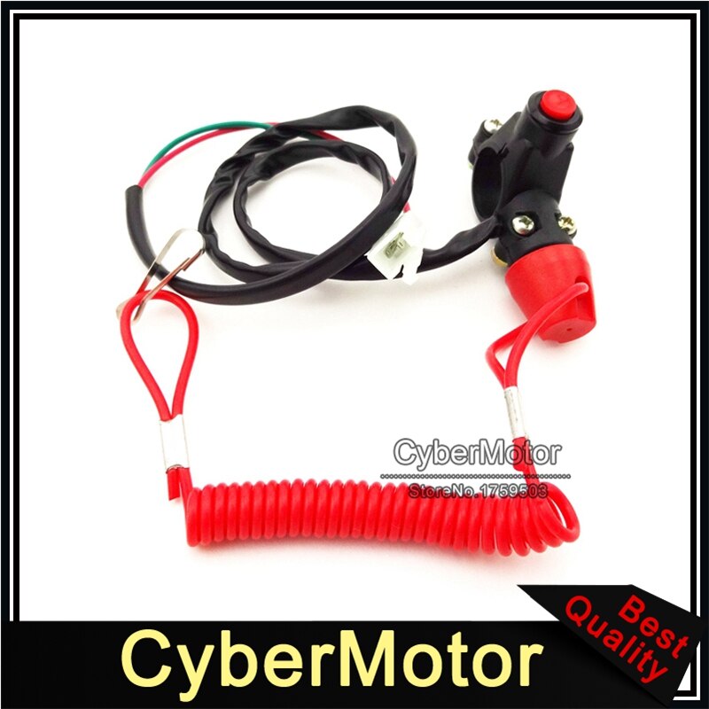 Off Tether Safety Stop Kill Switch Push Button For 2 Stroke Mini Moto Dirt ATV Quad 4 Wheeler Minimoto Pocket Bike