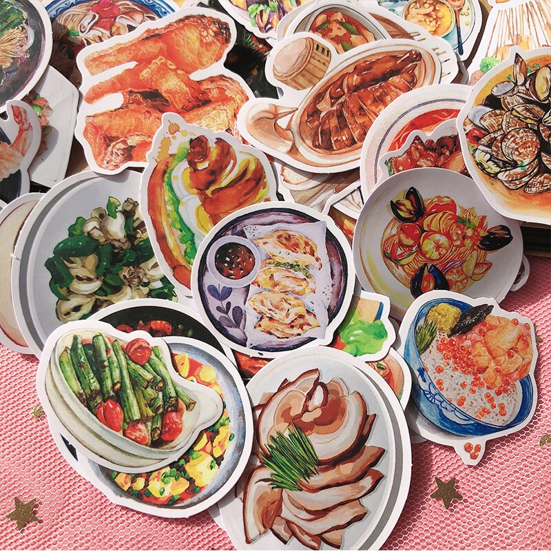 160PCS/set Food Recipe Sticker DIY Scrapbooking journal Mobile Computer Sealing Diary Decoration Sticker