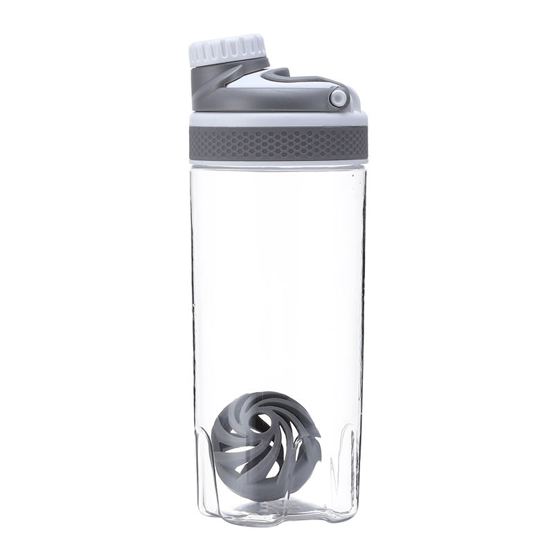 750ml proteinpulver shake flaske blandeflaske sport fitness protein shaker sport drikkeflasker med håndtak: 700ml / Grå