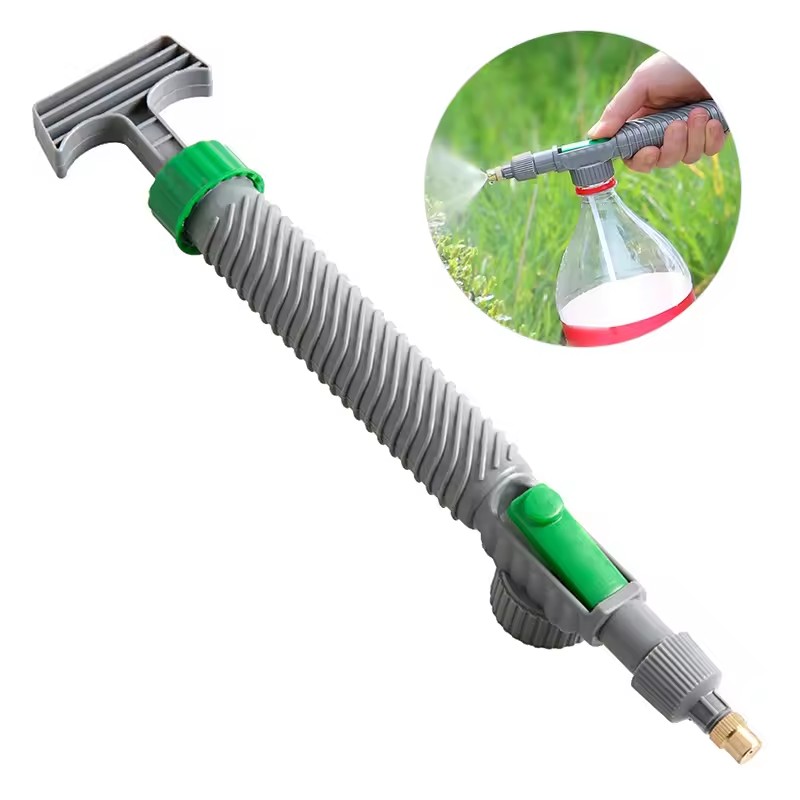 High Pressure Air Pump Manual Sprayer Adjustable Drink Bottle Spray Head Nozzle Garden Watering Tool Sprayer Agriculture Tools: Light Grey