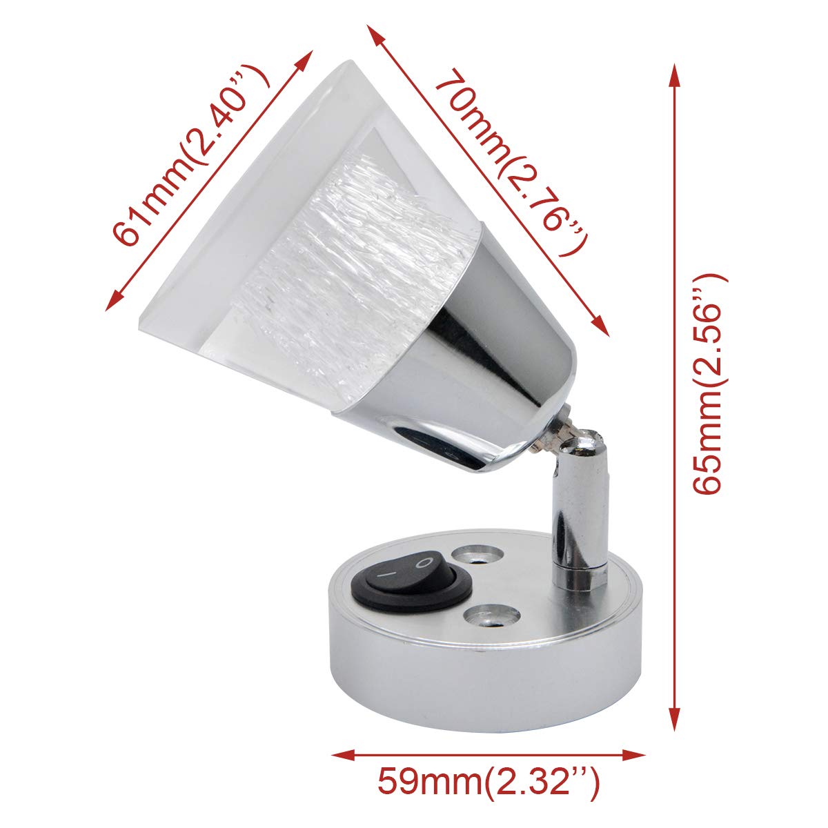 12V Reading Light Caravan Bedside Spot Lamp 3500K Warm Camper Interior Wall Night Light Adjustable For RV Motor Home Truck Car