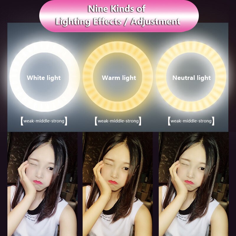 Universele Led Selfie Ring Vullen Licht Dimbare Mobiele Led Ring Lamp Fotografie Voor Make Video Live Aro De Luz Para celular