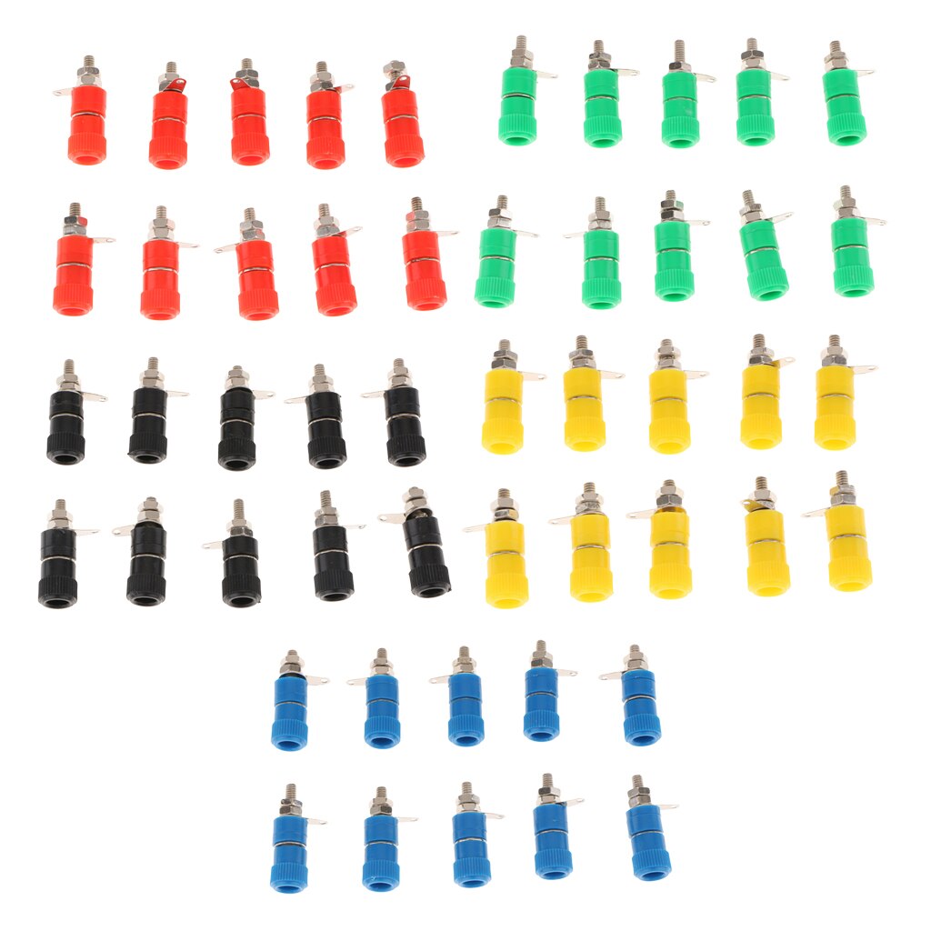 50pcs 4mm Banana Plug Socket Banana Binding Post Terminal Weld Terminal