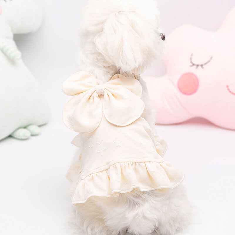 Boog Decor Hond Jurk Huisdier Kleding Blauw Roze Geel Kleuren S-Xxl Maten Cool Hond Jurk Voor Lente En zomer Schattige Prinses Huisdier Jurk