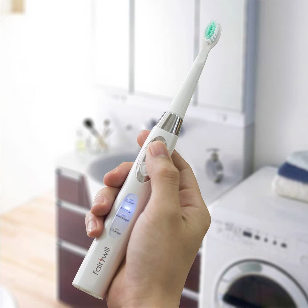 Fairywill Electric Sonic Rechargeable FW-917 Toothbrush USB Fast Charge Waterproof Electronic Tooth Replacement 3 Heads For Adu