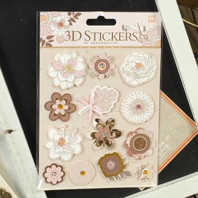 Diy 3d klistermærker scrapbog materiale metal cameo ramme sommerfugl blomst klistermærke fil album journalisering dekoration hobby håndværk: 14008