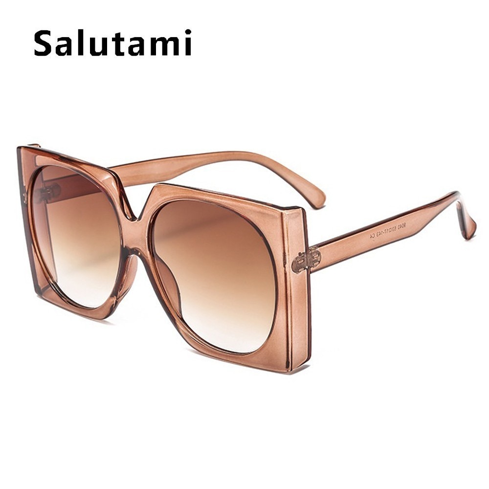 Sorte firkantede solbriller til kvinder mærke solbriller mænd ovseize vintage gradient nuancer dame  uv400 goggle