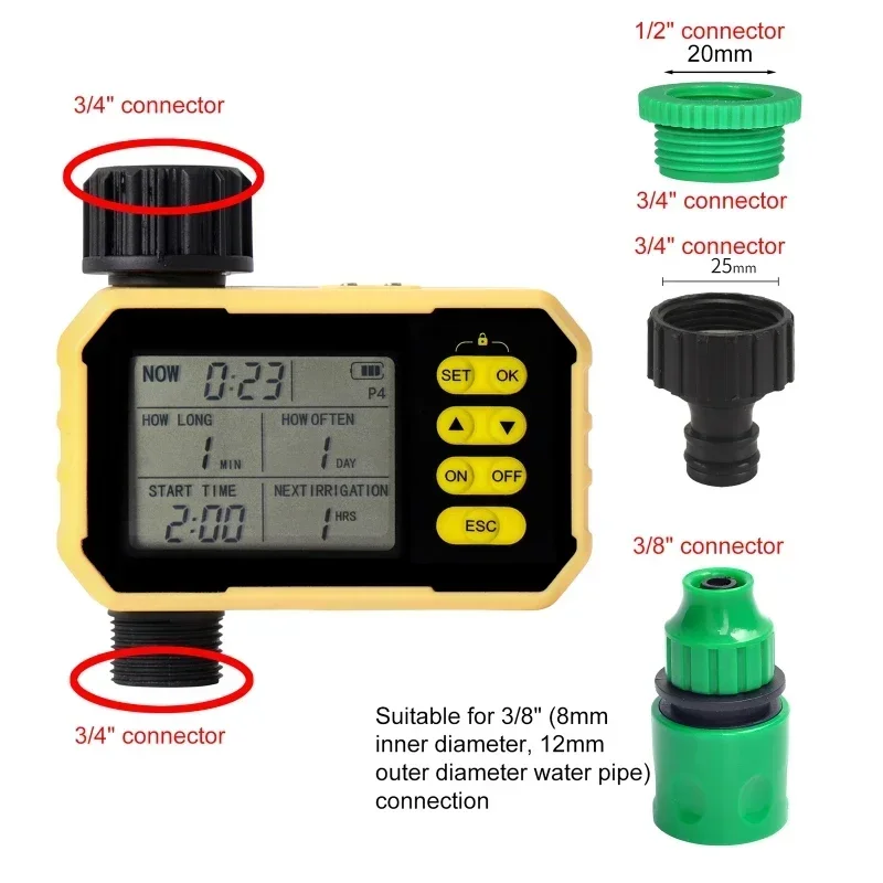 Intelligent Irrigation Watering Timer Auto Water Saving Solar Irrigation Controller Garden Lawn Plant Solar Timer