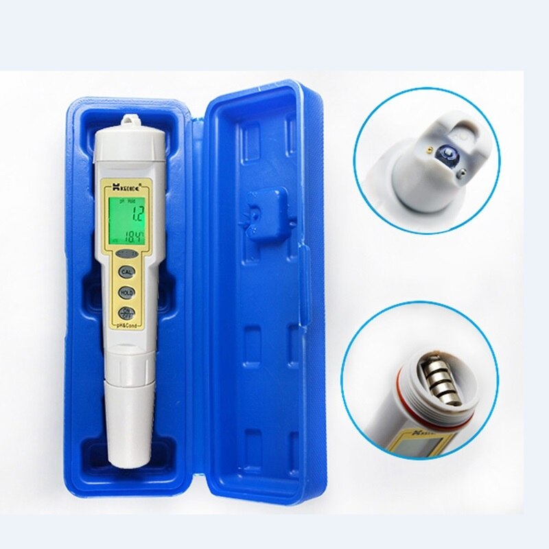 0-1999 uS/cm Digital PH EC Conductivity Monitor Portable Water Tester Accuracy pH Cond Meter for Fish Tank Aquariums