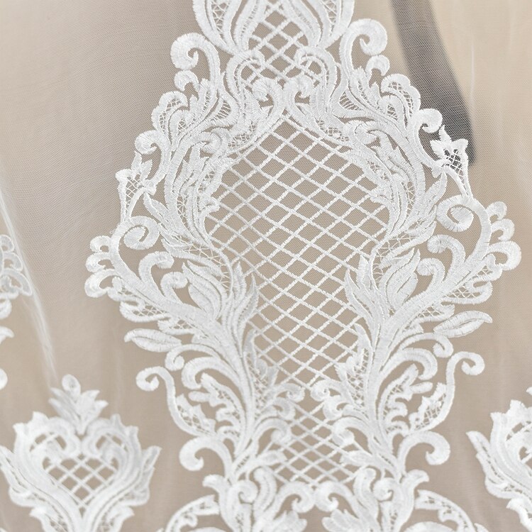 Broderi blonder stof brudekjole diy mesh stof tøj dekoration tilbehør brude bryllup