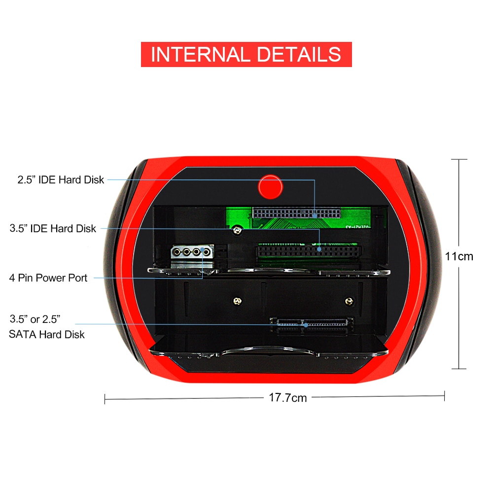 Chipal all  in 1 hdd dockingstation usb 2.0 dock til 2.5 &quot; 3.5 &quot; ide sata ekstern hdd boks hd harddisk harddisk kabinet kabinet