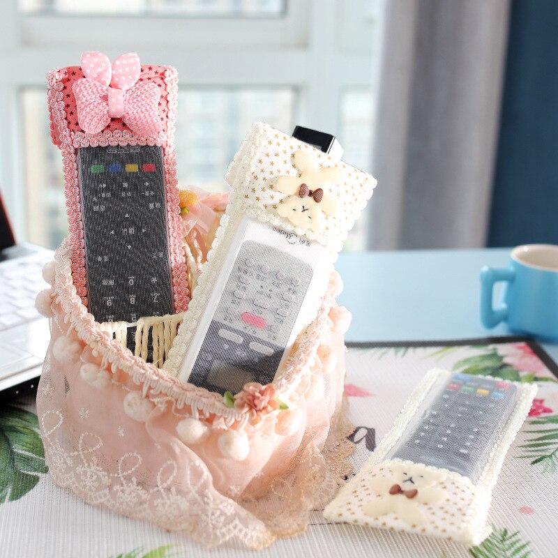 1 Pcs Remote Control Protector Home Storage remote Dust Bag Case Remote Control Cover Clear lace Video TV Air Conditioner