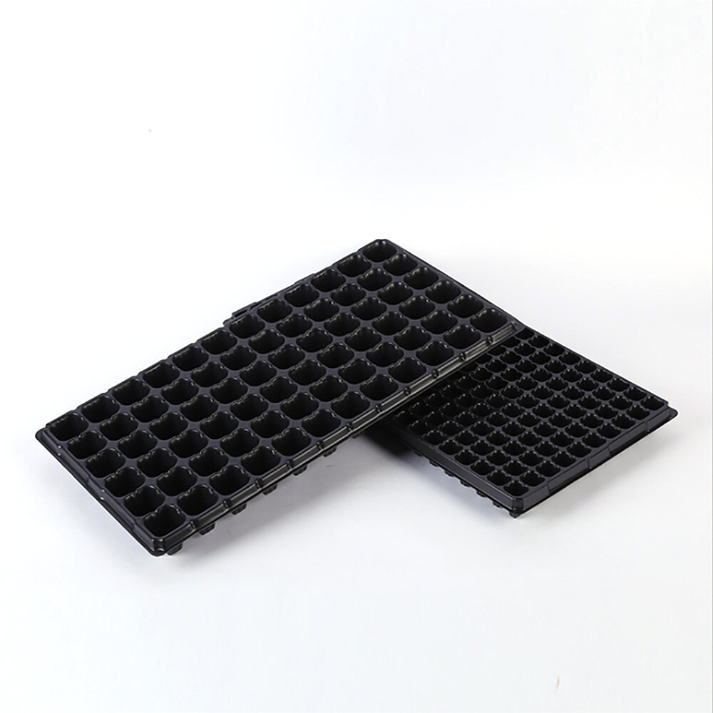 Lote de 3 unidades de macetas de PVC para vivero, bandeja de iniciación de semillas de celda de plástico para la siembra de plantas de semillero, germinación: 128holes